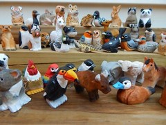 White Goose Figure Miniature Duck Statue Sculpture Wood Decor Garden Topper