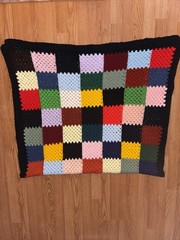 Handmade crochet multicoloured patchwork blanket #crochet #patchwork #blanket
