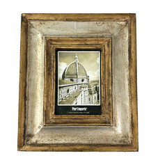 Pier 1 Photo Frame 5×7 Inch Brushed Gold Resin Table Top Display Vintage 1990s