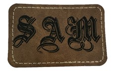 Monogram Faux Leather Iron On Patch 3 Letter 3×2” Custom Hat Bookbag Clothes LAS