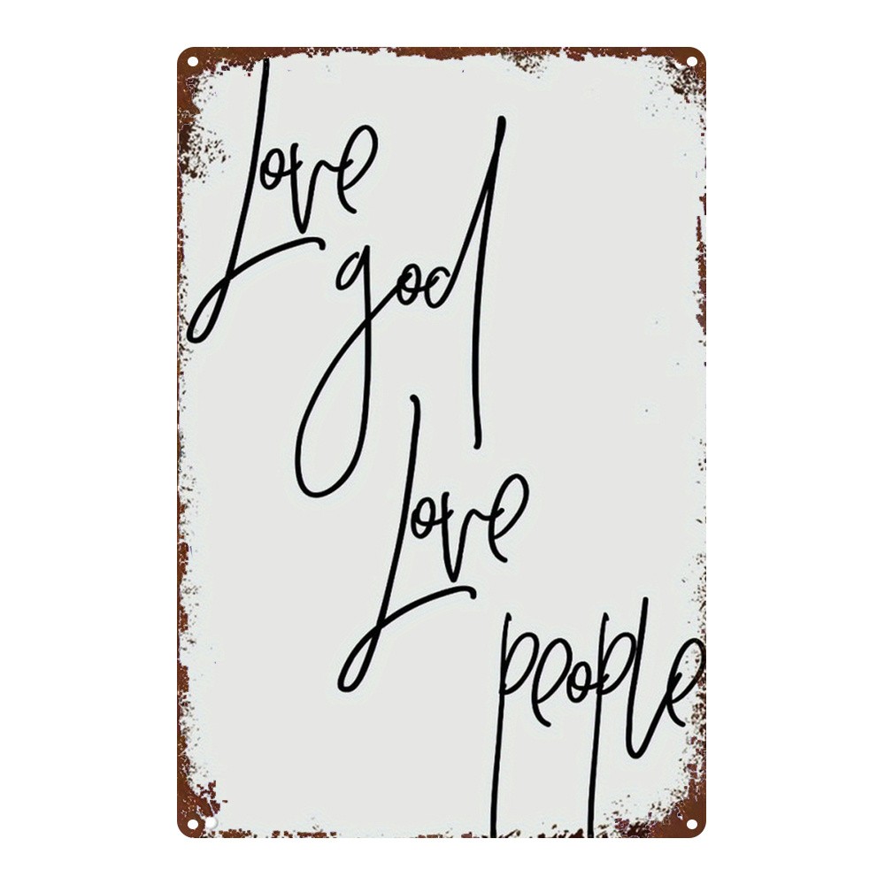 Vintage Religious Metal Sign Inspirational Decor Christian Home & Prayer Corner
