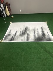 New IKEA BJORKSTA M. Selmin Black & White Pine Trees Print on Canva 78 3/4 X 55″
