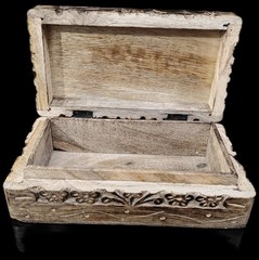 Celestial Floral Wood Celtic Medium size Box Irish Wooden Welsh Keepsake VG