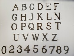 Metal Letters and Numbers 1 3/4 inch long Roman Font price per letter*