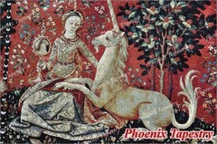 (MEDIUM) SIGHT The Lady & Unicorn Medieval Tapestry Wall Hanging Jacquard Weave