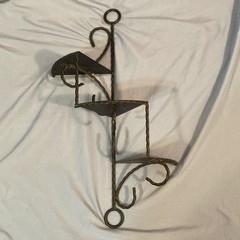 Black Metal Vertical Plate Rack Wall Mounted Traditional 3-Tier 24in