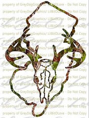 Camouflage Camo New Jersey Buck Skull Deer Hunting Vinyl Decal Hunt Sticker