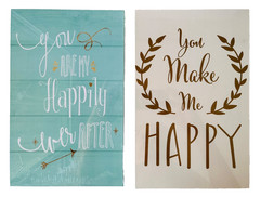 2 Wall Art Prints You Make Me Happy & Happily Ever After for Home & Weddings New