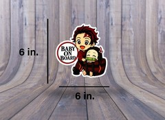 Cute Demon Slayer Baby on Board Decal | Funny Tanjiro & Nezuko Anime Car Sticker