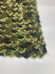 Handmade Crochet Blanket Afghan Lap Throw Camouflage Look ￼30in x 42in Vintage