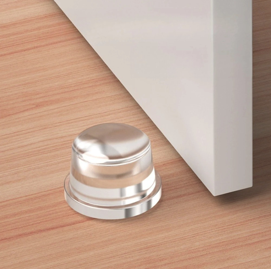 3pcs Silicone Door Stopper Transparent Anti-Bump Pad Wall Protector – NEW
