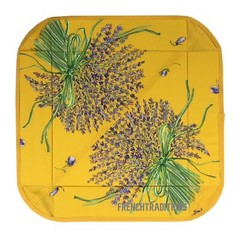 French Provencal Bread Basket Lavender Bouquet Deep Yellow Made In France