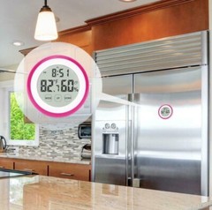 Digital Thermometer Clock, Temperature Humidity Monitor Alarm Clock Touch Screen