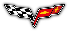 Corvette Racing Logo Auto Car Bumper Sticker Decal – 9», 12» or 14»