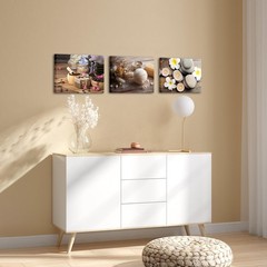 Spa Canvas Wall Art, Zen Bathroom Decor with Stones and Flowers for Home Mass…