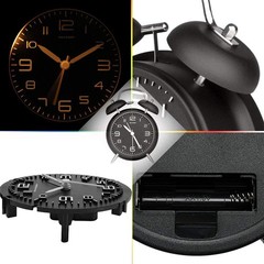 Peakeep 4 Inches Twin Bell Loud Alarm Clock for Heavy Sleepers, 4″, Black