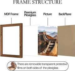 Picrit 11×17 Picture Frame, Photo Frame for Wall Mounting Display, Brown