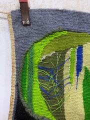 Vintage Beautiful Hand Woven European Signed KIA Wool Weaving Tapestry Kilim