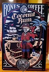 Bones Coffee Coconut Rum Tin Metal Sign 8 X 12 Inches In Size Decor Man Cave
