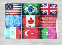 indoor outdoor wall art Canada America Uk national flag tin metal sign
