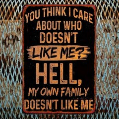Funny Sarcastic Quote Metal Sign Retro I Don’t Care Rustic Man Cave Wall Decor