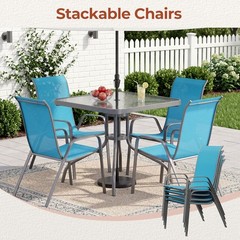 Patio Dining Set 5 Pieces, All Weather Outdoor Furniture W/30″X 30″ Table and 4