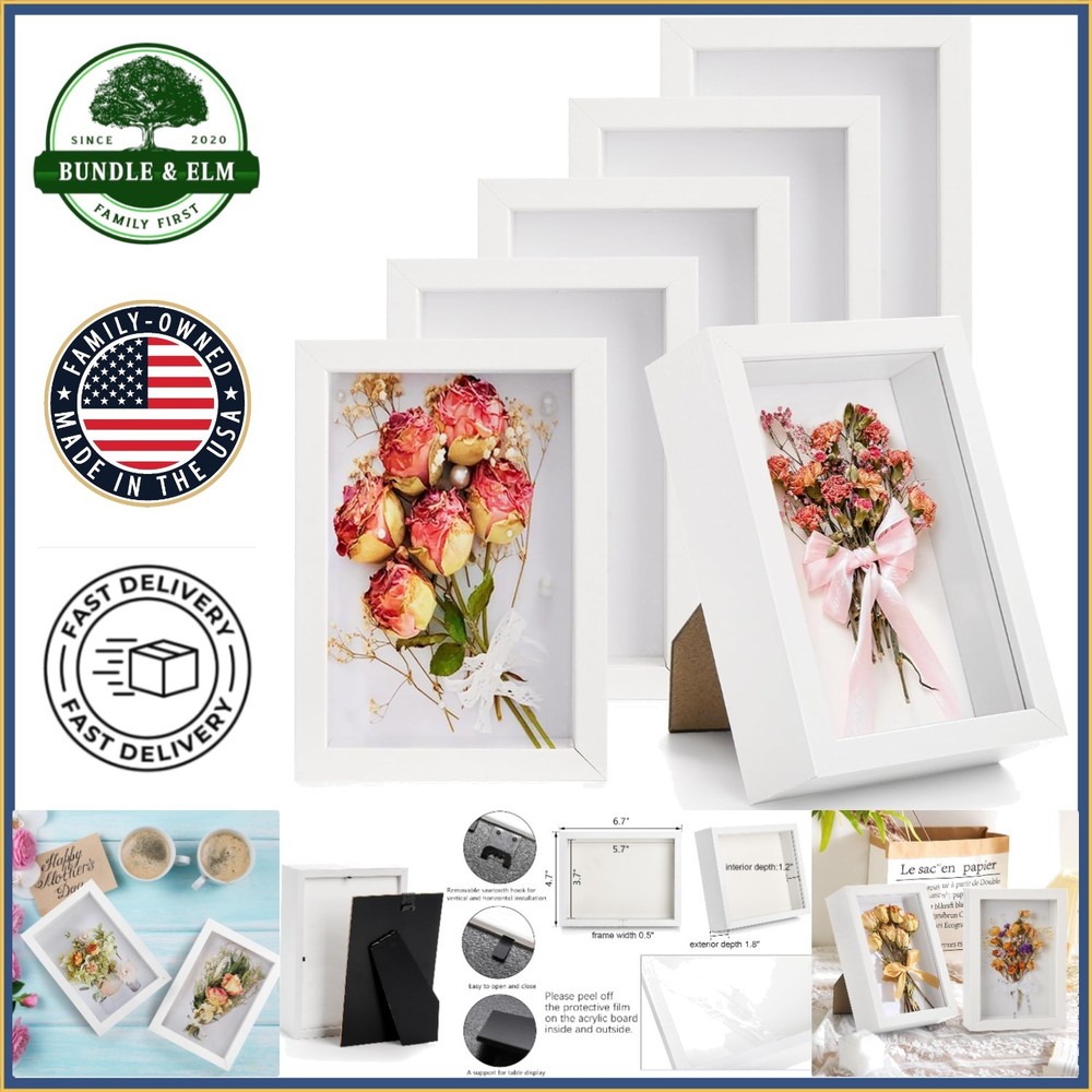 4×6 Shadow Box Picture Frames with Removable Hardware for Vertical or Horizontal