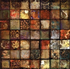 39W»x39H» BAROQUE COLLAGE IV by JOHN DOUGLAS – 49 FLORAL TILES CHOICES of CANVAS
