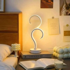 Creative Double Question Mark Elegant White Desktop Lamp, USB Power Supply – Thr