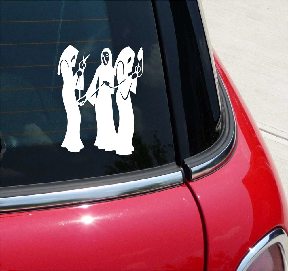 THE THREE FATES MYTHOLOGICAL GODDESSES FUNNY GRAPHIC DECAL STICKER ART