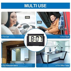 3× Mini Digital Clock Small Adhesive Digital Clock Stick On Battery Operated New