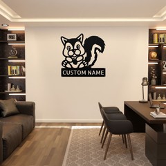 Custom Squirrel Metal Sign Personalized Woodland Animal Decor Plaque Gift Home