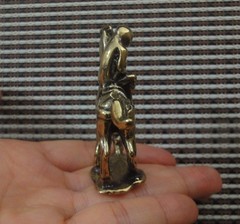 Solid Brass Monkey on Horse Figurine Bronze Color Scultpure Home Decor Statue