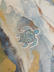 Sea Turtle Sticker I Gloss or Holographic Laminate l Waterproof Decal
