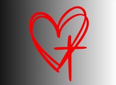 Heart Cross Die Cut Window Sticker Decal – Multiple Colors