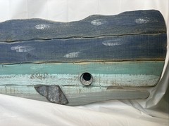 Nautical Wooden Wall Display Art Beach Ocean Humpback Beluga Whale 12″ x 38″ Art
