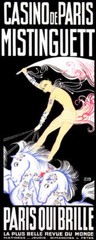 FRENCH CASINO DE PARIS MISTINGUETT SHOW GIRL ON HORSE VINTAGE POSTER REPRO
