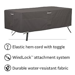 Ravenna Water-Resistant 72 Inch Rectangular/Oval Patio Table Cover, Outdoor