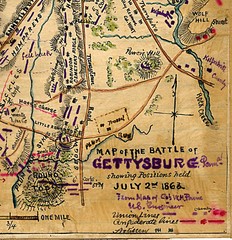 1863 Map of the Battle of Gettysburg Civil War Military Poster Print History