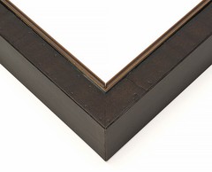 11×15 Rustic Brown with Gold Real Wood Picture Frame Width 1.25 inches | Interio