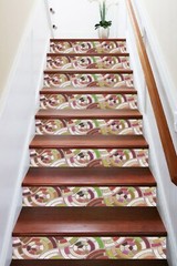3D Circular Pattern AZ492 Stair Risers Decoration Mural Vinyl Wallpaper Kay