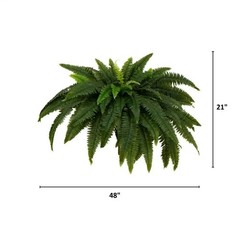 21 In. UV Resistant Artificial Boston Fern (Indoor/Outdoor)-(Set of 2)