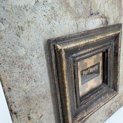 Pier 1 Imports 3″x3″ Free Standing Hanging Photo Picture Frame Rustic Faux Stone