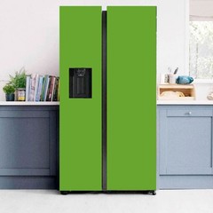 Green Solid Color Refrigerator Door Wrap Solid Color Peel and Stick Vinyl