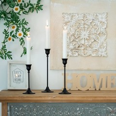 Romadedi Candlestick Holder Matte Black Candle Holder Set of 3 Decorative Can…