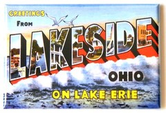 Greetings from Lakeside Ohio FRIDGE MAGNET travel souvenir lake erie