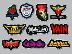 Glam Rock / Hair Metal Sticker Lot (10 Pack) SET 2 bon jovi aerosmith quiet riot