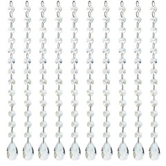 1ft 10pcs Teardrop Crystals Garland,Crystal Teardrop Chandelier Replacement,H…