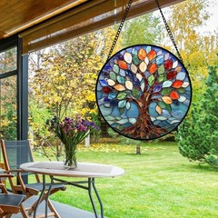 Tree of Life Stained Glass Suncatcher 9.8 in