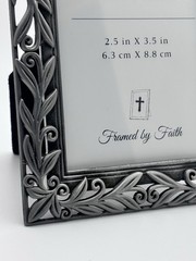 Christian Cross With Red Cardinal Wheat Field Mini Frame 2.5×3.5 Desk Art Faith